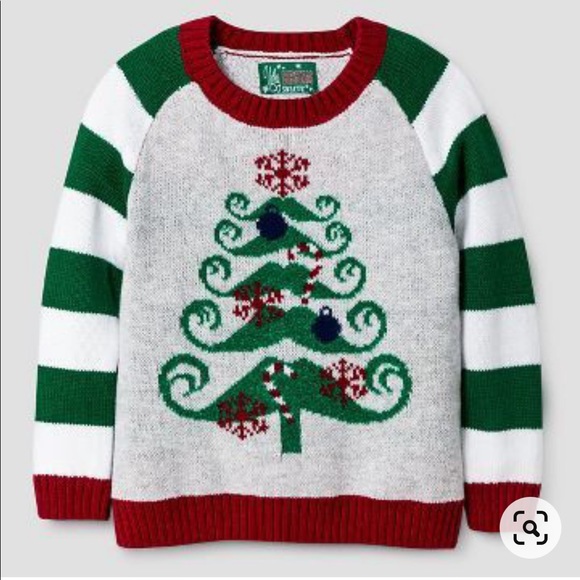 Ugly Christmas Sweater Other - Mustache Christmas Tree Ugly Sweater, boys size 16